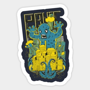 Monster Attack Cartoon Graphic Sticker